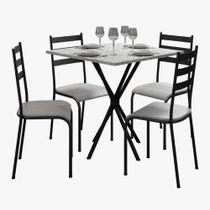 Kit Mesa Diamante 541 Sala de Jantar 4 Cadeiras Pés Tubular Kit Mesa Diamante 541 Sala de Jantar 4 Cadeiras Pés Tubular
