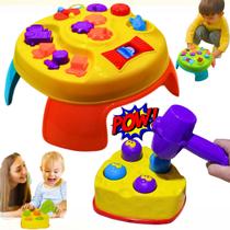Kit Mesa Didática Infantil E Brinquedo Educativo Rata Tuff Com 2 Bolinhas Chocalho e Martelinho Menino Menina Presente