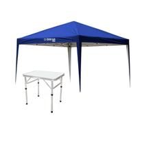 Kit mesa dobrável 60x45cm + tenda gazebo praia 3x3m fps100
