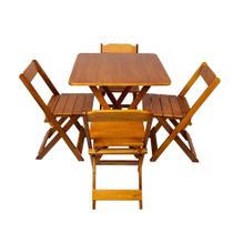 Kit Mesa Dobrável 70x70 4 Lugares MDF com Cadeiras Imbuia Loja Doce Lar Kit Mesa Dobrável 70x70 4 Lugares MDF com Cadeiras Imbuia Loja Doce Lar