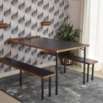 Kit Mesa Dobrável Retrátil De Parede 140cm Com Bancos Kit Mesa Dobrável Retrátil De Parede 140cm Com Bancos