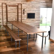 Kit Mesa Dobrável Retrátil De Parede 19 Lugares Com Bancos(4,15m)