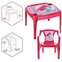 Kit Mesa e Cadeira Infantil Atividades Educativa Rosa Sereia Label Kit Mesa e Cadeira Infantil Atividades Educativa Rosa Sereia Label