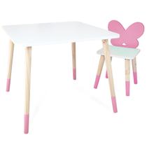 Kit Mesa e Cadeira Infantil Borboleta Rosa