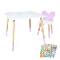 Kit Mesa e Cadeira Infantil Borboletinha Lilás
