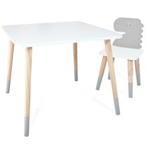 Kit Mesa e Cadeira Infantil Dinossauro Cinza 2