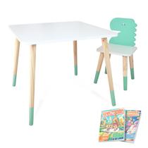 Kit Mesa e Cadeira Infantil Dinossauro Verde Claro 2