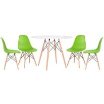 KIT - Mesa Eames 100 cm + 4 cadeiras Eames Eiffel DSW