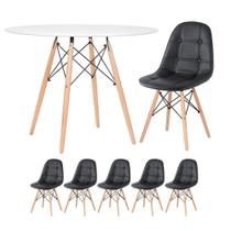 KIT - Mesa Eames 100 cm + 5 cadeiras estofadas Eiffel Botonê