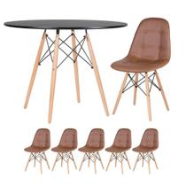 KIT - Mesa Eames 100 cm + 5 cadeiras estofadas Eiffel Botonê