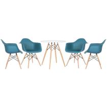KIT - Mesa Eames 70 cm + 4 cadeiras Eiffel DAW com braços