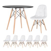 KIT - Mesa Eames 90 cm + 6 cadeiras estofadas Eiffel Botonê
