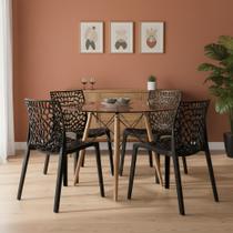 Kit Mesa Eames Vidro 90cm + 4 Cadeiras Gruvyer - Seat&Co Kit Mesa Eames Vidro 90cm + 4 Cadeiras Gruvyer - Seat&Co
