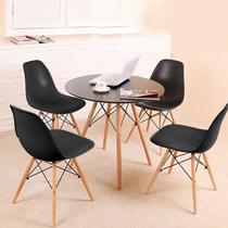 Kit Mesa Eiffel Preta 90cm com 04 Cadeiras Eiffel Pretas