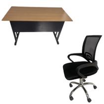 Kit mesa escritório concurso faculdade + cadeira giratória - HENVIFER