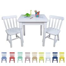 Kit mesa espanha branca + 2 cadeira espanha infantil