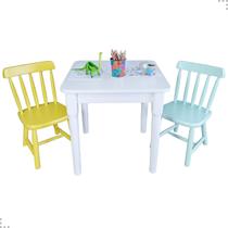 Kit mesa espanha branca + 2 cadeira espanha infantil