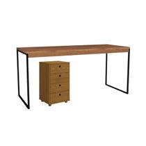 Kit Mesa Industrial Pé de Ferro Trabalho ou Estudos + Gaveteiro Classic Multiuso 4 Gavetas - JM3 Móveis Kit Mesa Industrial Pé de Ferro Trabalho ou Estudos + Gaveteiro Classic Multiuso 4 Gavetas - JM3 Móveis