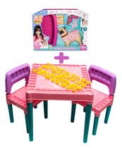Kit Mesa Infantil 2 Cadeiras Com Pet Shop Cachorro Brinquedo Kit Mesa Infantil 2 Cadeiras Com Pet Shop Cachorro Brinquedo