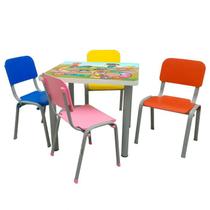 Kit Mesa Infantil 4 Cadeiras Reforçada LG flex Cores Variadas