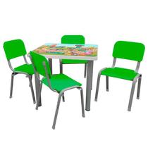 Kit Mesa Infantil 4 Cadeiras Reforçada LG flex Verde