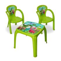 Kit Mesa Infantil com 2 Cadeiras Dino Verde Usual