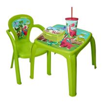 Kit Mesa Infantil Com Cadeira Copo Com Canudo E Lancheira