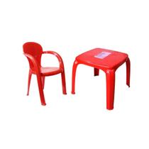 Kit mesa infantil com estojo cadeira infantil vermelha usual