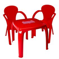 Kit Mesa Infantil Com Estojo Vermelha + 2 Cadeiras Usual
