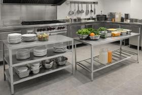 Kit Mesa Inox 304 Tripla e Mesa Paneleira 90cm Profissional Cozinha Industrial Restaurante Kit Mesa Inox 304 Tripla e Mesa Paneleira 90cm Profissional Cozinha Industrial Restaurante