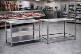 Kit Mesa Inox Industrial 304 Simples Tripla 100x50 Profissional Restaurante Açougue Padaria