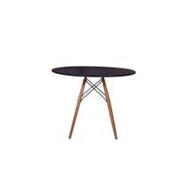 Kit Mesa Jantar Eiffel 100cm Preta + 03 Cadeiras Leda - Nude