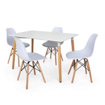 Kit Mesa Jantar Eiffel 120x80cm Branca + 4 Cadeiras Charles Eames - Branca Kit Mesa Jantar Eiffel 120x80cm Branca + 4 Cadeiras Charles Eames - Branca