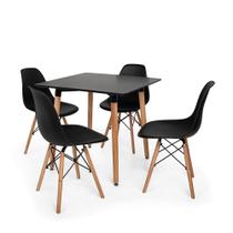 Kit Mesa Jantar Eiffel 80x80 Preta + 04 Cadeiras Charles Eames Eiffel - Preta Kit Mesa Jantar Eiffel 80x80 Preta + 04 Cadeiras Charles Eames Eiffel - Preta