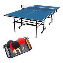 Kit Mesa JOOLA Inside 13(12mm) + Kit de raquetes Family Set - maleta com 4 raquetes e 10 bolas