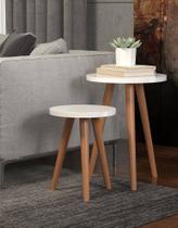 Kit Mesa Lateral Retro Apoio Lateral MDF Mesinha de Canto