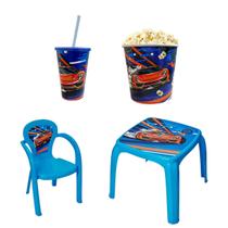 Kit Mesa Mesinha 1 Cadeira Infantil Balde Pipoca e Copo 550ml Lanchar