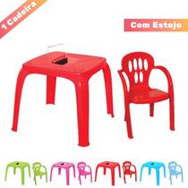 Kit Mesa Mesinha c/Estojo E 1 Cadeira Infantil Varias Cores