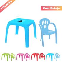 Kit Mesa Mesinha c/Estojo E 1 Cadeira Infantil Varias Cores - Usual Utilidades