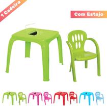 Kit Mesa Mesinha c/Estojo E 1 Cadeira Infantil Varias Cores