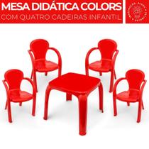 Kit Mesa Mesinha Com 4 Cadeiras Brinquedo Infantil Educativo - Usual Utilidades