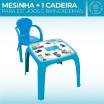 Kit Mesa Mesinha e 1 Cadeira Infantil Educativa Resistente Brincar Estudar