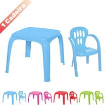 Kit Mesa Mesinha E 1 Cadeira Infantil Plástico Varias Cores - Usual Utilidades