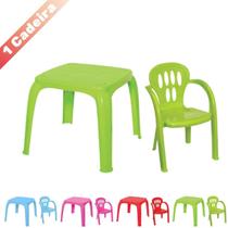 Kit Mesa Mesinha E 1 Cadeira Infantil Plástico Varias Cores