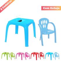 Kit Mesa Mesinha E 2 Cadeiras Infantil Plástico Varias Cores - Usual Utilidades