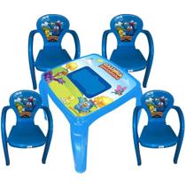 Kit Mesa Mesinha e 4 Cadeira Infantil Educativa Resistente Brincar Estudar - Usual Utilidades