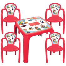 Kit Mesa Mesinha e 4 Cadeira Infantil Educativa Resistente Brincar Estudar