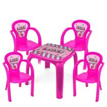 Kit Mesa Mesinha e 4 Cadeira Infantil Educativa Resistente Brincar Estudar