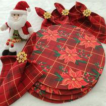 kit mesa Natal 4 Capa sousplat, Base, Guardanapo e Anel dourado kit mesa Natal 4 Capa sousplat, Base, Guardanapo e Anel dourado