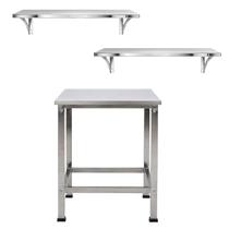 Kit Mesa Pequena Multiuso + 2 Prateleiras M 72cm Aço Inox Kit Mesa Pequena Multiuso + 2 Prateleiras M 72cm Aço Inox